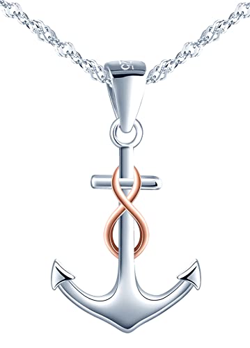 INFINIONLY Anker Halskette für Damen und Mädchen, 925 Sterling silber Halskette, Silber Anker Anhänger passt zum rose gold Mini-Unendlichkeitssymbol, Farbgalvanischer Prozess, Einzigartig und elegant INFINIONLY Anker Halskette für Damen und Mädchen, 925 Sterling silber Halskette, Silber Anker Anhänger passt zum rose gold Mini-Unendlichkeitssymbol, Farbgalvanischer Prozess, Einzigartig und elegant von INFINIONLY