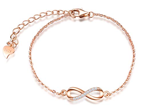 INFINIONLY Damen Mädchen 925 Sterling Silber Armband, Infinite Symbol Armband Intarsien Zirkon, verstellbare Kette, Valentinstag Weihnachten Geburtstags geschenk INFINIONLY Damen Mädchen 925 Sterling Silber Armband, Infinite Symbol Armband Intarsien Zirkon, verstellbare Kette, Valentinstag Weihnachten Geburtstags geschenk von INFINIONLY
