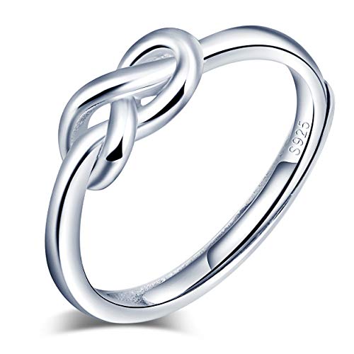 INFINIONLY-Damen Mädchen 925 Sterling Silber offener Ring, Durchbrochene Unendliches Symbol, Silber, Verlobung Ehering, Einstellbare Ring größe, Weihnachten Geburtstag Geschenk von INFINIONLY