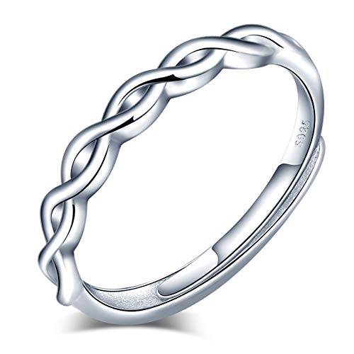 INFINIONLY-Damen Mädchen 925 Sterling Silber offener Ring, Unendliche Symbol Ring, endlose Liebe, Verlobung Ehering, Einstellbare Ring größe, Weihnachten Geburtstag Geschenk von INFINIONLY