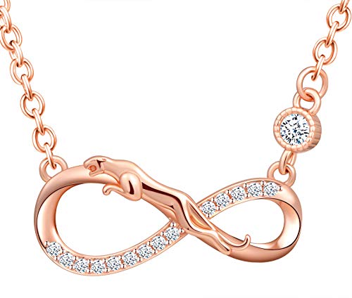 INFINIONLY Damen Mädchen Halskette Anhänger, 925 Sterling silber Schmuck-Sets, Gepard und Unendlichkeitssymbol Halskette, Roségold, Intarsien Zirkon, Tierschmuck-Set INFINIONLY Damen Mädchen Halskette Anhänger, 925 Sterling silber Schmuck-Sets, Gepard und Unendlichkeitssymbol Halskette, Roségold, Intarsien Zirkon, Tierschmuck-Set von INFINIONLY