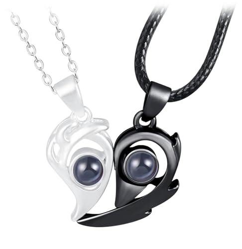 INFINIONLY Herren Damen Magnet Herz Halskette Kreative Herz Pärchen Anhänger Mode Teenager Halsreife Kette 2 Stück Ketten mit Anhänger von INFINIONLY