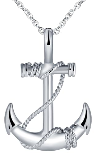 INFINIONLY Herren Edelstahl Anker Halsketten Anhänger Kreative Boot-Anker Anhänger Mode Jungen Teenager Pullover Kette von INFINIONLY