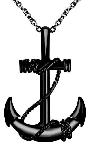 INFINIONLY Herren Edelstahl Anker Halsketten Anhänger Kreative Boot-Anker Anhänger Mode Jungen Teenager Pullover Kette von INFINIONLY