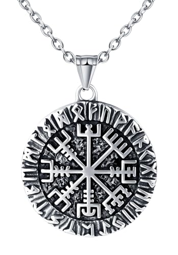 INFINIONLY Herren Edelstahl Halskette Medaillon Vintage Pirate Logo Ketten mit Anhänger mit 55CM Kette Fashion Jungen Teenager Dekoration 5,4X4cm Anhänger von INFINIONLY