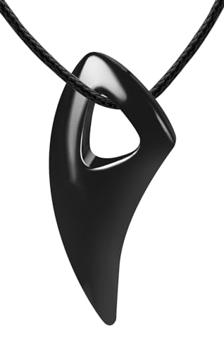 INFINIONLY Herren Edelstahl Wolfszahn Halsketten Anhänger Kreative Schwarz Hundezahn Anhänger Mode Jungen Teenager Pullover Kette von INFINIONLY