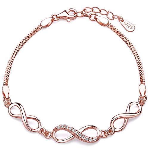 Klassisch Infini Unendlichkeit Symbol Damen Armband, 925 Sterling Silber Armkette, Verstellbar Diamant Armband,Weihnachten Geburtstag geschenk, Rosegold Klassisch Infini Unendlichkeit Symbol Damen Armband, 925 Sterling Silber Armkette, Verstellbar Diamant Armband,Weihnachten Geburtstag geschenk, Rosegold von INFINIONLY