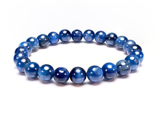 INFINITY GEMS Armband aus natürlichem blauem Kyanit in AAA-Qualität, 6 mm, Edelstein, dehnbares Armband | 7–7,5 Zoll Länge | Unisex-Armband | Armband mit runden Perlen | Männer/Frauen von INFINITY GEMS