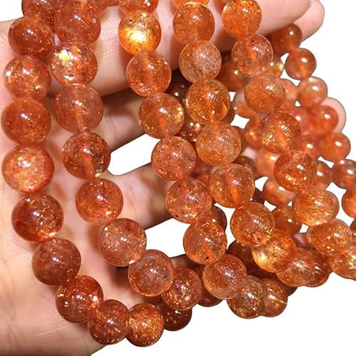 INFINITY GEMS Armband aus natürlichen, orangefarbenen AAA-Sonnensteinperlen, 12 mm, Edelstein-Stretcharmband | 7–7,5 Zoll Länge | Unisex-Armband | Armband aus runden Perlen | Männer/Frauen von INFINITY GEMS