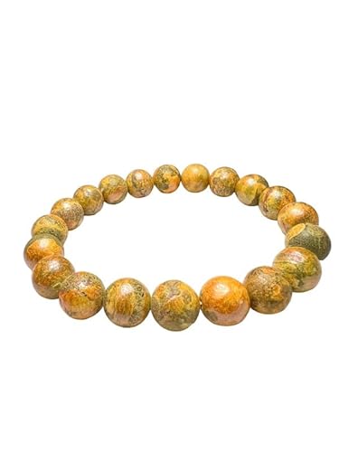 INFINITY GEMS Armband aus natürlichen AAA-Hummel-Jaspis-Perlen, 4 mm, Edelstein, dehnbares Armband | 7–7,5 Zoll Länge | Unisex-Armband | Armband aus runden Perlen | Männer/Frauen von INFINITY GEMS