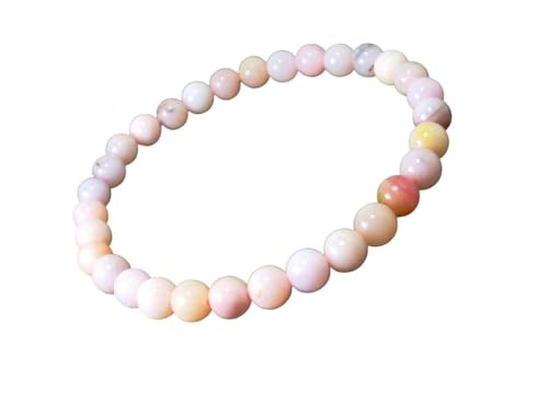 INFINITY GEMS Armband aus natürlichen AAA-Perlen aus peruanischem rosa Opal, 8 mm, Edelstein, dehnbares Armband | 7–7,5 Zoll Länge | Unisex-Armband | Armband aus runden Perlen | Männer/Frauen von INFINITY GEMS