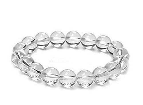 INFINITY GEMS Dehnbares Armband aus natürlichem AAA-Bergkristall-Edelstein | 7–7,5 Zoll lang | Unisex-Armband | 4 mm Armband aus runden Perlen | Männer/Frauen von INFINITY GEMS