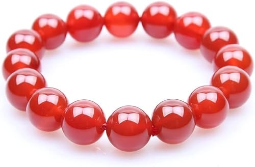 INFINITY GEMS Natürliches, AAA-rotes Karneol-Achat-Edelsteinarmband mit Stretch-Passform | 7–7,5 Zoll Länge | Unisex-Armband | 12 mm Armband mit runden Perlen | Männer/Frauen von INFINITY GEMS