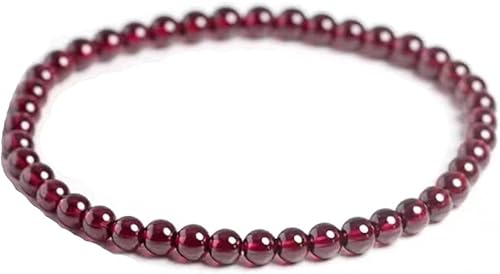 INFINITY GEMS Natürliches, rotes AAA-Granat-Edelsteinarmband mit Stretch-Passform | 7–7,5 Zoll Länge | Unisex-Armband | 8 mm Armband mit runden Perlen | Männer/Frauen von INFINITY GEMS