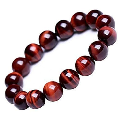 INFINITY GEMS Natürliches, rotes Tigerauge-Edelsteinarmband in AAA-Qualität mit Stretch | 7–7,5 Zoll Länge | Unisex-Armband | 6 mm Armband mit runden Perlen | Männer/Frauen von INFINITY GEMS