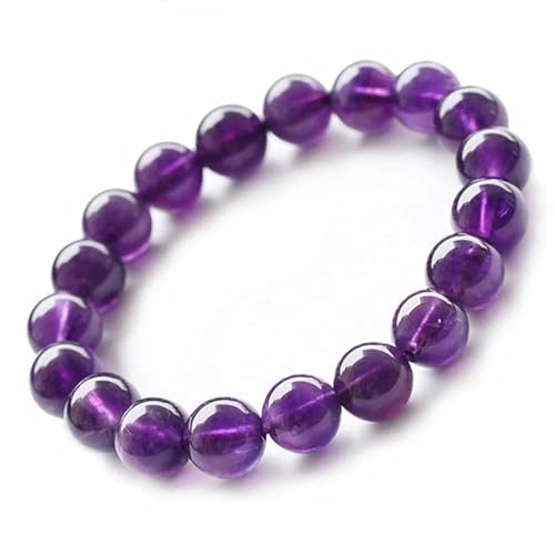 INFINITY GEMS Natürliches AAA-Armband aus afrikanischem Amethyst, 10 mm, Edelstein, Stretch-Armband | 7–7,5 Zoll Länge | Unisex-Armband | Armband mit runden Perlen | Männer/Frauen von INFINITY GEMS