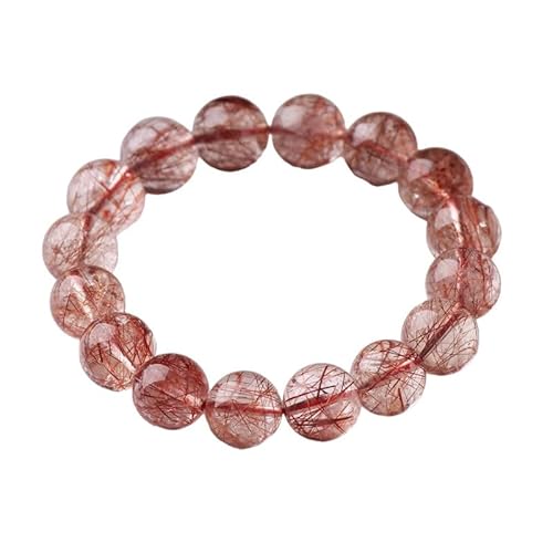 INFINITY GEMS Natürliches AAA-Armband mit rotem Rutilquarz, 10 mm, Edelstein, dehnbar | 7–7,5 Zoll Länge | Unisex-Armband | Armband mit runden Perlen | Männer/Frauen von INFINITY GEMS