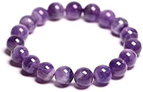 INFINITY GEMS Natürliches AAA-Armband mit violettem Amethyst, 4 mm, Edelstein-Stretcharmband | 7–7,5 Zoll Länge | Unisex-Armband | Armband mit runden Perlen | Männer/Frauen von INFINITY GEMS