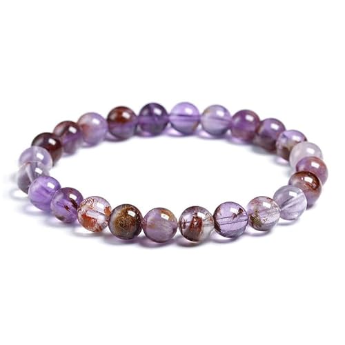 INFINITY GEMS Natürliches AAA-Cacoxenit-Phantomquarz-Edelsteinarmband mit Stretch-Passform | 7–7,5 Zoll Länge | Unisex-Armband | 12 mm Armband mit runden Perlen | Männer/Frauen von INFINITY GEMS