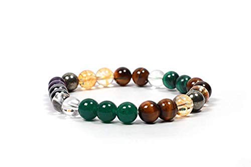 INFINITY GEMS Natürliches AAA-Geldkristall-Energiearmband, 10 mm, Edelstein-Stretcharmband | 7–7,5 Zoll Länge | Unisex-Armband | Armband mit runden Perlen | Männer/Frauen von INFINITY GEMS