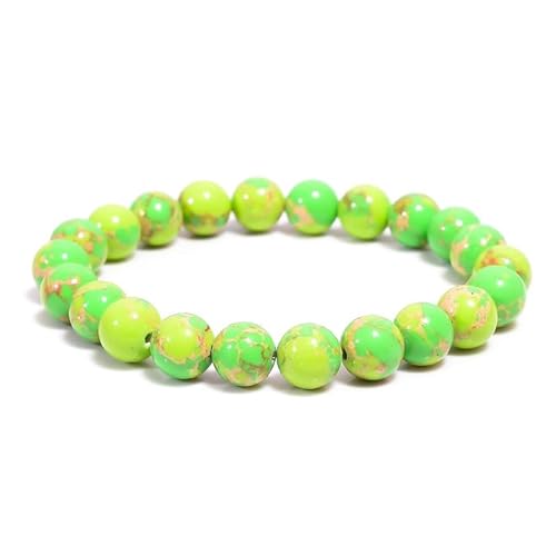 INFINITY GEMS Natürliches AAA-Lime-Meeressediment-Jaspis-Armband, 8 mm, Edelstein-Stretcharmband | 7–7,5 Zoll Länge | Unisex-Armband | Armband mit runden Perlen | Männer/Frauen von INFINITY GEMS