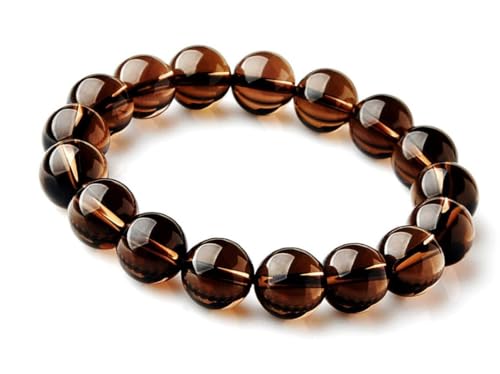 INFINITY GEMS Natürliches AAA-Rauchquarz-Armband mit 8 mm Edelstein und Stretch-Passform | 7–7,5 Zoll Länge | Unisex-Armband | Armband mit runden Perlen | Männer/Frauen von INFINITY GEMS