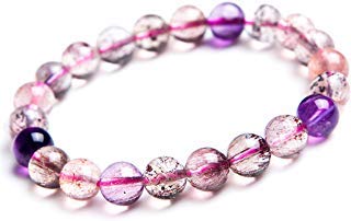 INFINITY GEMS Natürliches AAA Super Seven-Armband, 12 mm Edelstein, Stretch-Armband | 7–7,5 Zoll Länge | Unisex-Armband | Armband mit runden Perlen | Männer/Frauen von INFINITY GEMS