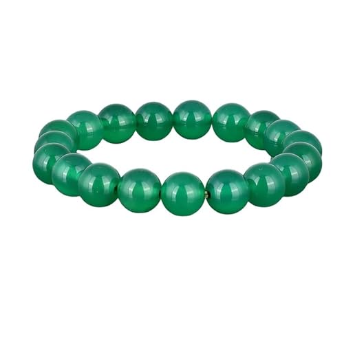 INFINITY GEMS Natürliches AAA-grünes Onyx-Armband mit 4 mm Edelstein und Stretch-Passform | 7–7,5 Zoll Länge | Unisex-Armband | Armband mit runden Perlen | Männer/Frauen von INFINITY GEMS