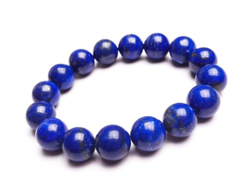 INFINITY GEMS Natürliches afghanisches Lapislazuli-Armband mit 6 mm Edelstein und Stretch-Passform | 7–7,5 Zoll Länge | Unisex-Armband | Armband mit runden Perlen | Männer/Frauen von INFINITY GEMS