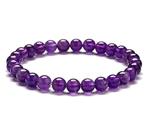 INFINITY GEMS Natürliches afrikanisches Amethyst-Edelsteinarmband mit dehnbarer Passform, AAA-Qualität | 7–7,5 Zoll Länge | Unisex-Armband | 12 mm Armband mit runden Perlen | Männer/Frauen von INFINITY GEMS