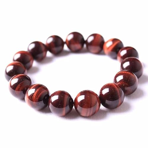 INFINITY GEMS Natürliches rotes Tigerauge-Armband mit 8 mm Edelstein und Stretch-Passform | 7–7,5 Zoll Länge | Unisex-Armband | Armband mit runden Perlen | Männer/Frauen von INFINITY GEMS