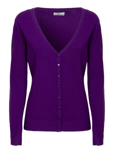 INFLUENCER - Basic Cardigan V-Ausschnitt, violett, M von INFLUENCER