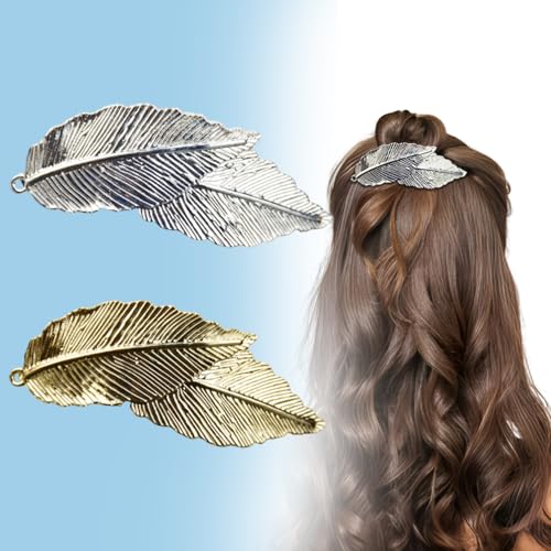 INFOMAG 2 Stück Vintage Blatt Haarspange Barrette Silber Legierung Haarspange Clip Gold Haarschmuck Silber Haarklammern Blatt Haarzubehör für Frauen und Mädchen INFOMAG 2 Stück Vintage Blatt Haarspange Barrette Silber Legierung Haarspange Clip Gold Haarschmuck Silber Haarklammern Blatt Haarzubehör für Frauen und Mädchen von INFOMAG