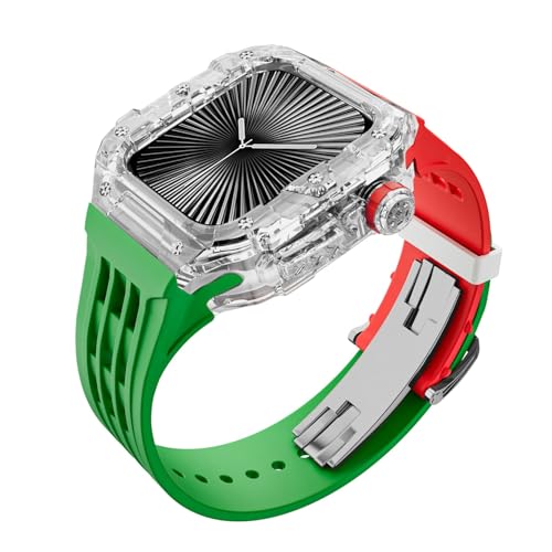 Gehäuse Modifikationskit Transparent für Apple Watch 46mm Armband iWatch Series 10 46mm Armband Gummi Refit Mod Upgrade Ersatzteile-Set 46MM Achat, 46MM, Achat von INFRI