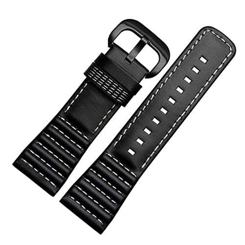 INFRI 28 mm echtes Leder mit Nähten für Sevenfriday P3B/01 S2/01 Herren-Uhrenarmband, 28mm Black button von INFRI