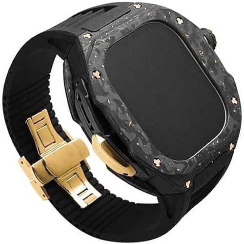 INFRI 49 mm Luxus-Karbonfaser-Gehäuse, Gummi-Uhrenarmband, Schmetterlingsverschluss, DIY-Modifikationsset, für Apple Watch Ultra 2 Ultra 8 Serie, Ersatzzubehör, For Ultra 2, Achat von INFRI