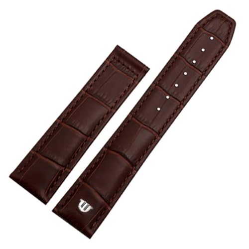 INFRI Echtes Leder Armband für Uhrenarmband 20mm 22mm Faltschließe Freizeit Business Rindsleder Armband(Brown no buckle,20mm) von INFRI
