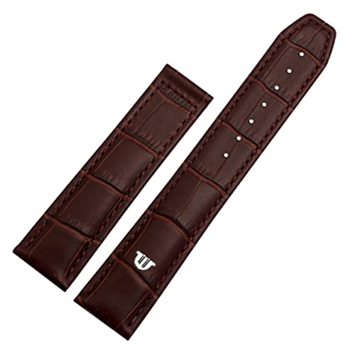 INFRI Echtes Leder-Uhrenarmband 20 mm 22 mm, für MAURICE LACROIX Armband Faltschließe Freizeit Business Rindslederarmband(Brown no buckle,22mm) von INFRI