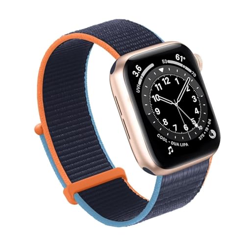 INFRI Für Apple Watch Band 49MM 45MM 44MM 42MM 41MM 40MM 38MM, Frauen Männer Sport Nylon Loop Strap Für IWatch Serie Ultra 8 7 6 5 4 3 2 1 SE(Deep Navy,38/40/41mm) von INFRI
