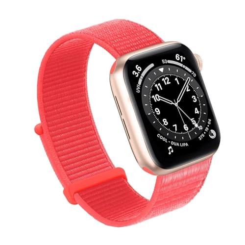 INFRI Für Apple Watch Band 49MM 45MM 44MM 42MM 41MM 40MM 38MM, Frauen Männer Sport Nylon Loop Strap Für IWatch Serie Ultra 8 7 6 5 4 3 2 1 SE(Red,38/40/41mm) von INFRI