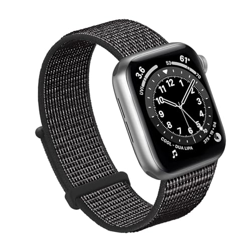 INFRI Für Apple Watch Band 49MM 45MM 44MM 42MM 41MM 40MM 38MM, Frauen Männer Sport Nylon Loop Strap Für IWatch Serie Ultra 8 7 6 5 4 3 2 1 SE(Reflector Black,42/44/45/49mm) von INFRI