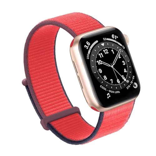 INFRI Für Apple Watch Band 49MM 45MM 44MM 42MM 41MM 40MM 38MM, Frauen Männer Sport Nylon Loop Strap Für IWatch Serie Ultra 8 7 6 5 4 3 2 1 SE(Tricolor Red,38/40/41mm) von INFRI