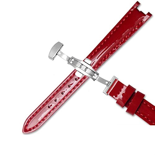 INFRI Kuh -echtes Leder -Uhrband für 1853 T094210 Frauen Watch -Träger Armband 12 mm mit Edelstahl -Stee -Schmetterlingsverschluss(Red B,Gold clasp) von INFRI