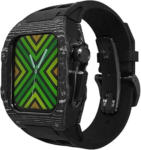 INFRI RM-Stil, robustes Karbonfaser-Gehäuse, Titan-Metallgehäuse, Gummiband, Mod-Kit, für Apple Watch Serie 9, 8, 7, 45 mm, Herren-Smartwatches, Modifikationszubehör, 45 mm, Achat von INFRI