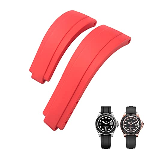 INFRI Silikon-Armband mit kurzer Schnalle, 20 mm, 21 mm, passend für Rolex Daytona Submariner Role Oysterflex Yacht Master, 20 mm, Achat von INFRI