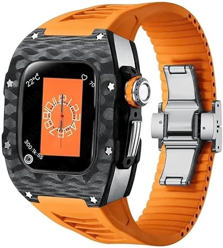 INFRI Uhrenarmband aus Karbonfaser, Titan, Metall, Gummiband, für Apple Watch Serie 9, 40 mm, 41 mm, Ersatzzubehör, für Herren und Damen im RM-Stil, 40 mm, Achat von INFRI