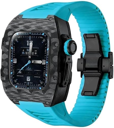 INFRI Uhrenarmband aus Karbonfaser, Titan, Metall, Gummiband, für Apple Watch Serie 9, 40 mm, 41 mm, Ersatzzubehör, für Herren und Damen im RM-Stil, 40 mm, Achat von INFRI