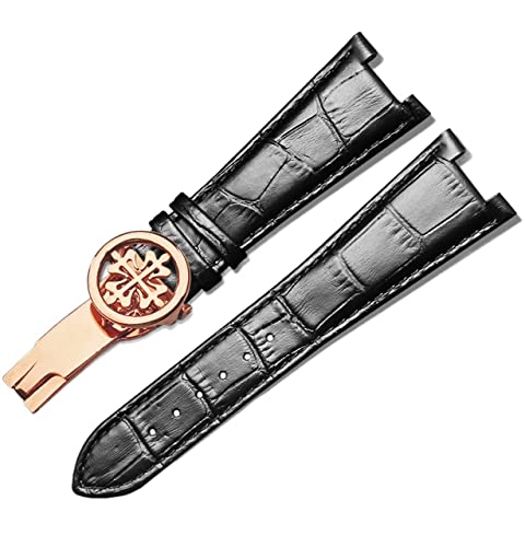 INFRI Uhrenarmband aus echtem Leder für Patek Philippe 5711 5712G, wasserdicht, schweißfest, konkave Faltschnalle, 25 mm Armband, 25-13mm, Achat von INFRI