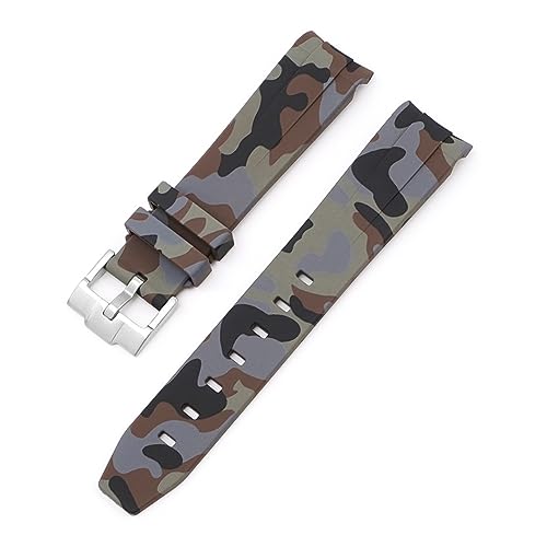 INFRI Uhrenarmband mit gebogenem Ende, 20 mm, natürliches Fluorkautschuk, Ersatz für Rolex-Armband, Submariner Explorer, 2 Rollen, 20 mm, Achat von INFRI