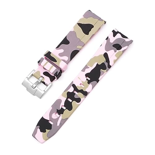 INFRI Uhrenarmband mit gebogenem Ende, 20 mm, natürliches Fluorkautschuk, Ersatz für Rolex-Armband, Submariner Explorer, 2 Rollen, 20 mm, Achat von INFRI